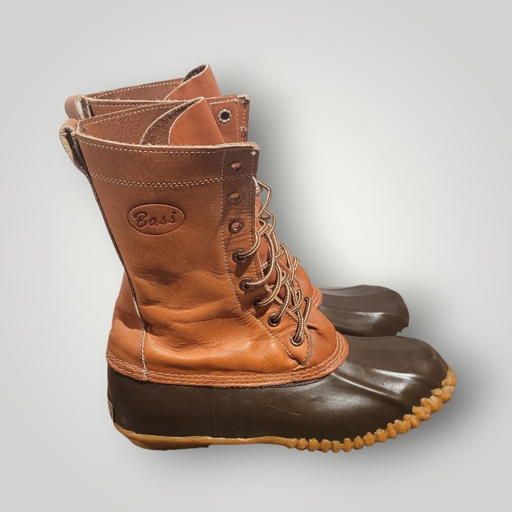 GH Bass Duck Boots Women's Size 7 Waterproof Shoes Leather Upper Brown Size